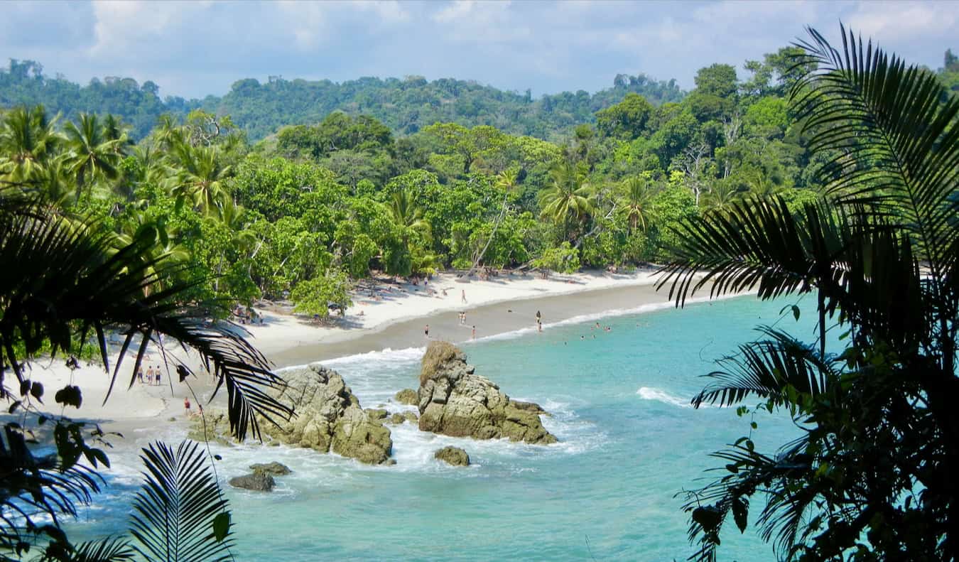 A beautiful view overlooking a bay in sunny Costa Rica, Central America