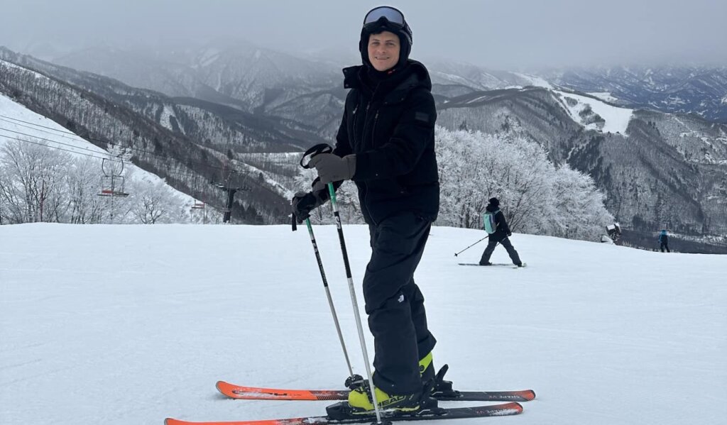 Nomadic Matt skiing in Japan