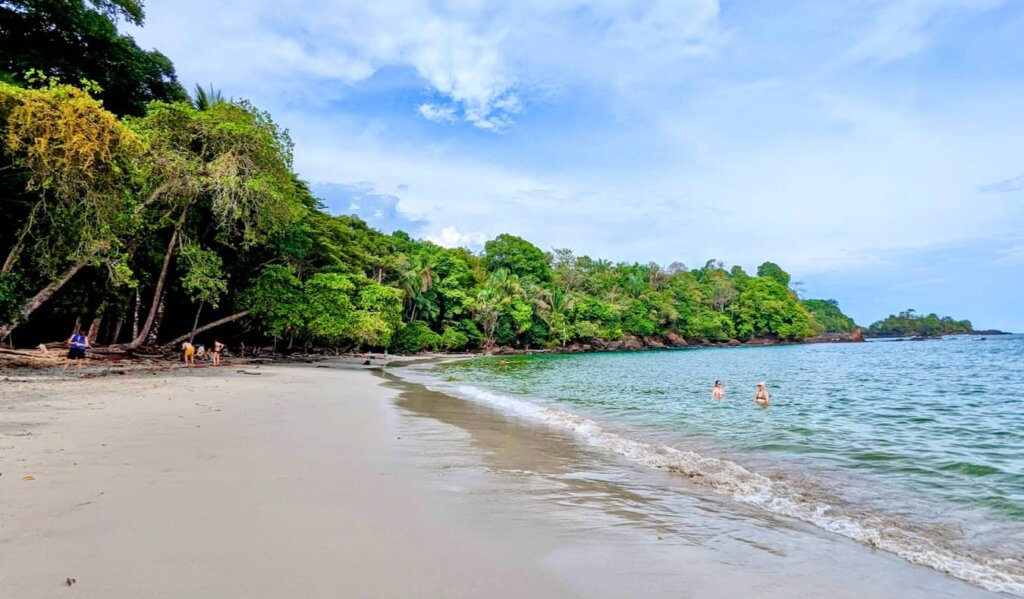 A bright and sunny day at the beach along the lush coast of Costa Rica