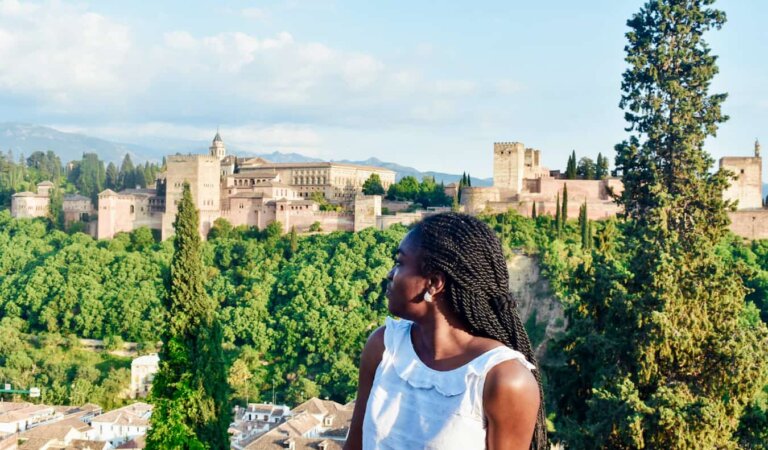 Somto from Somto Seeks enjoying the lovely views of Granada in Spain (in use)